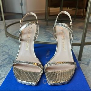 Stuart Weitzman Alonza Gold Evening Heels